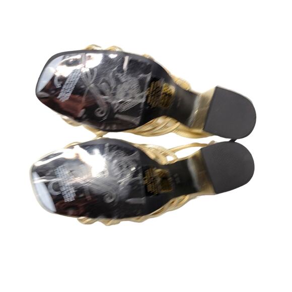 Free People Colette Cinched Block Heel in Metallic Gold Size 36.5 - Picture 9 of 13